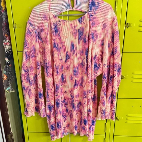 Bar III Pink and Purple Long Sleeve Dress - Picture 2 of 11